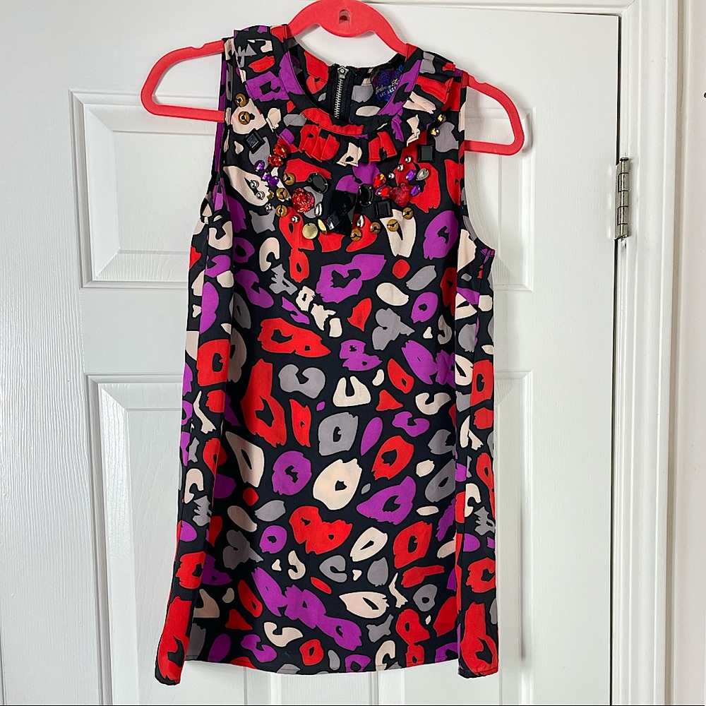 New Twelve by Twelve Women's Red & Black Back Zip Tops S